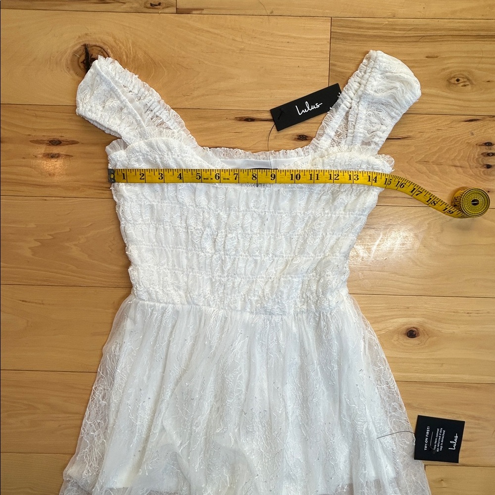 NWT Lulus White Sheer Lace Midi Dress | Size Small - Picture 3 of 11